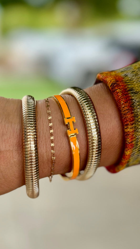 H Bracelet - Gold/Orange