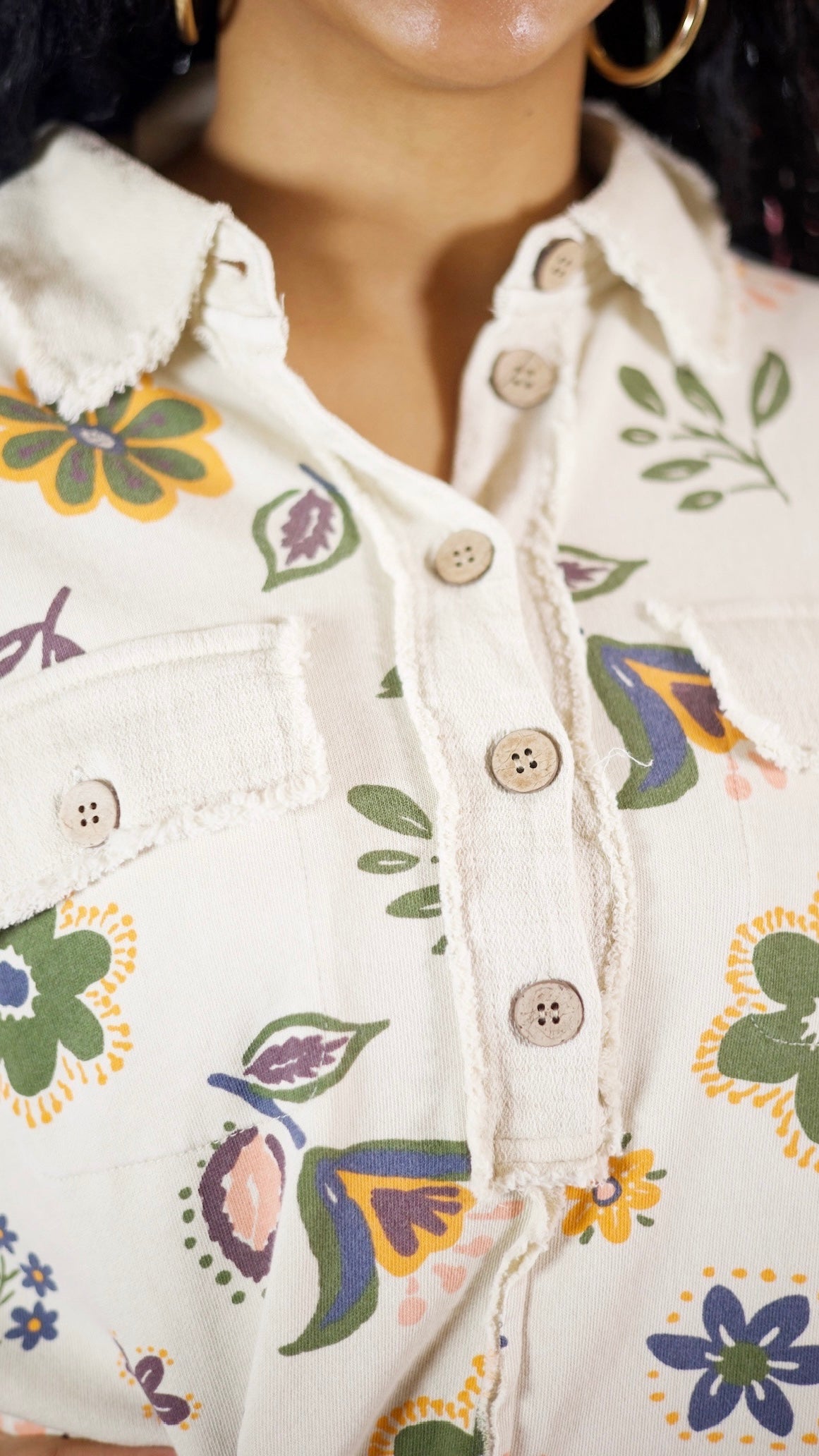 ECRU FLORAL PULLOVER