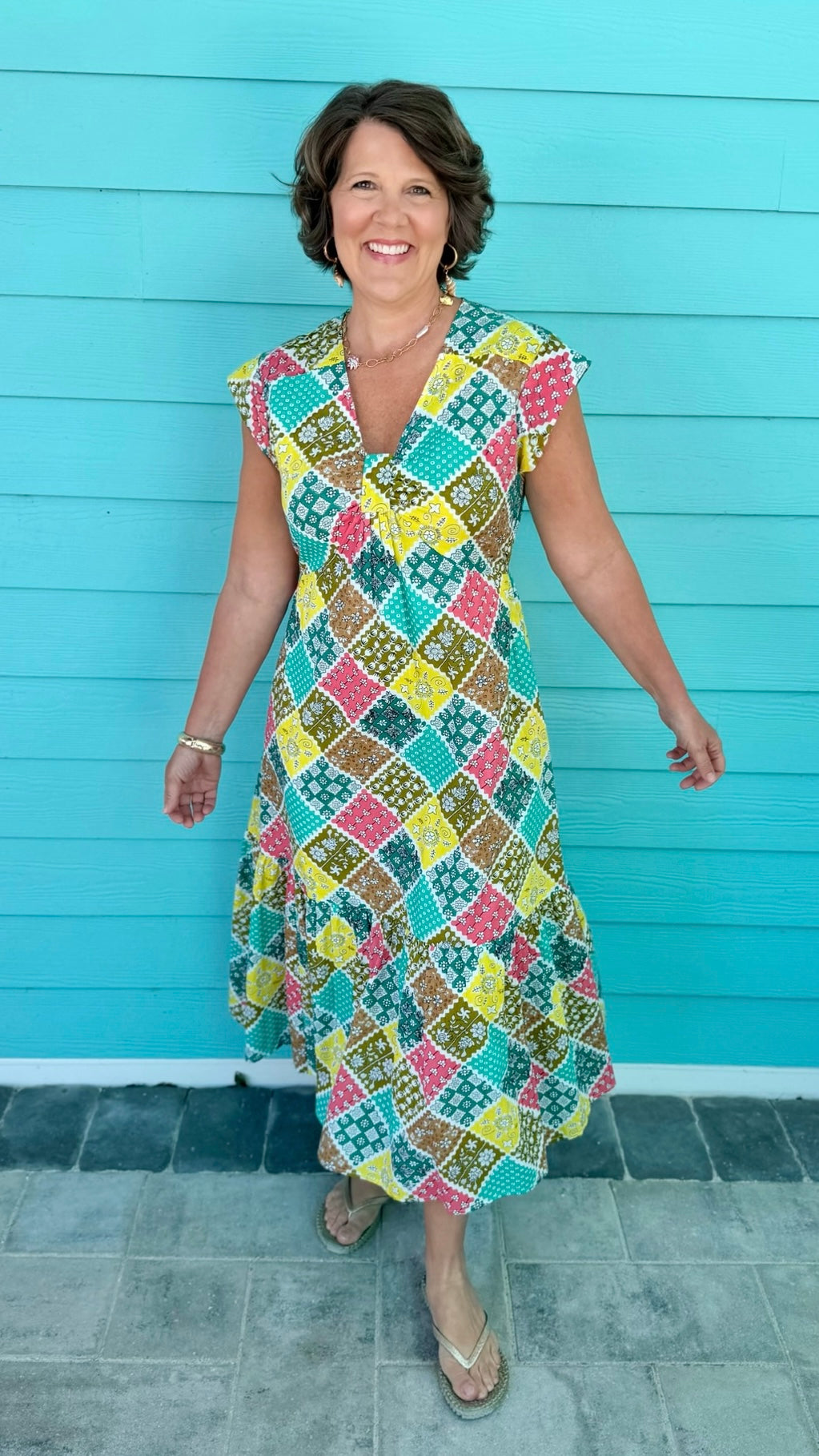 Uncle Frank Midi Dress - Tiles