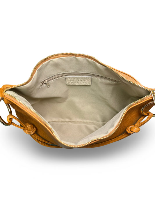 Leather Ring Shoulder Bag - Camel