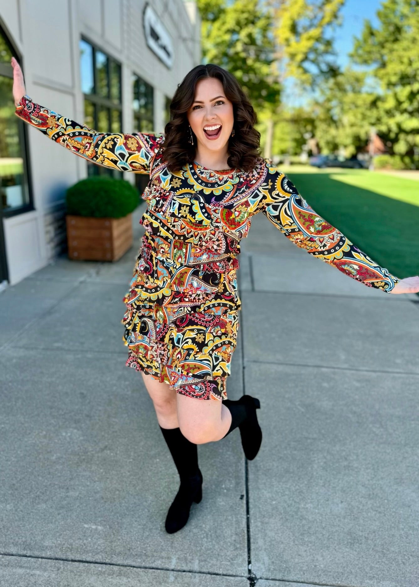 Isle La Dee Da Long Sleeve Cha Cha Dress