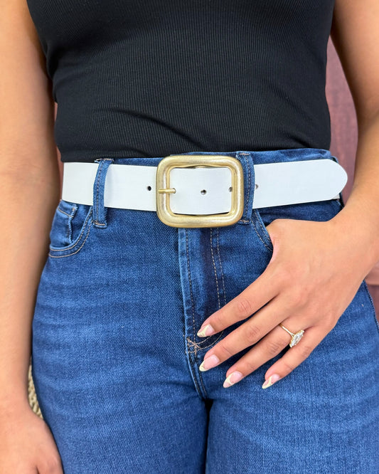 White Leather Belt