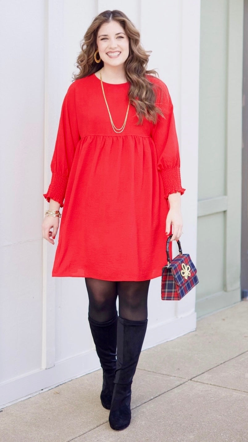 Ivy Jane Red Babydoll Dress Tunie's Boutique Ivy Jane Red Babydoll Dress Tunie's Boutique