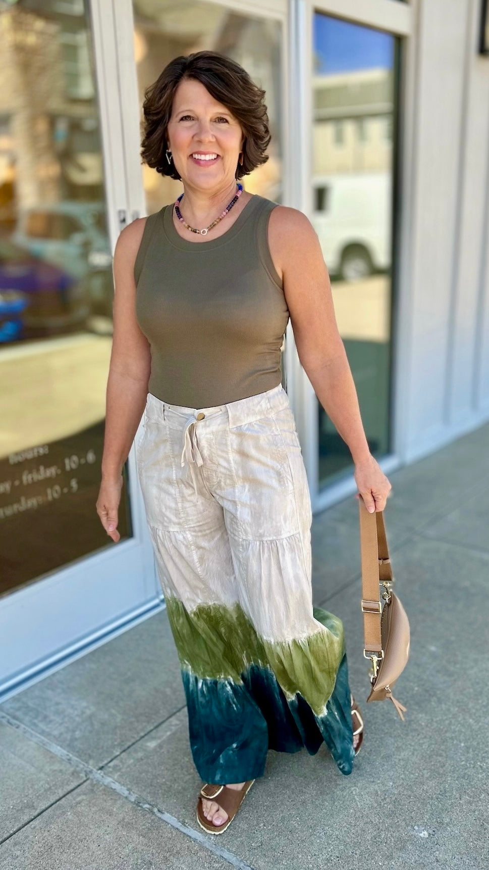 XCVI Terraced Wide Leg Pant - Khaki Blend