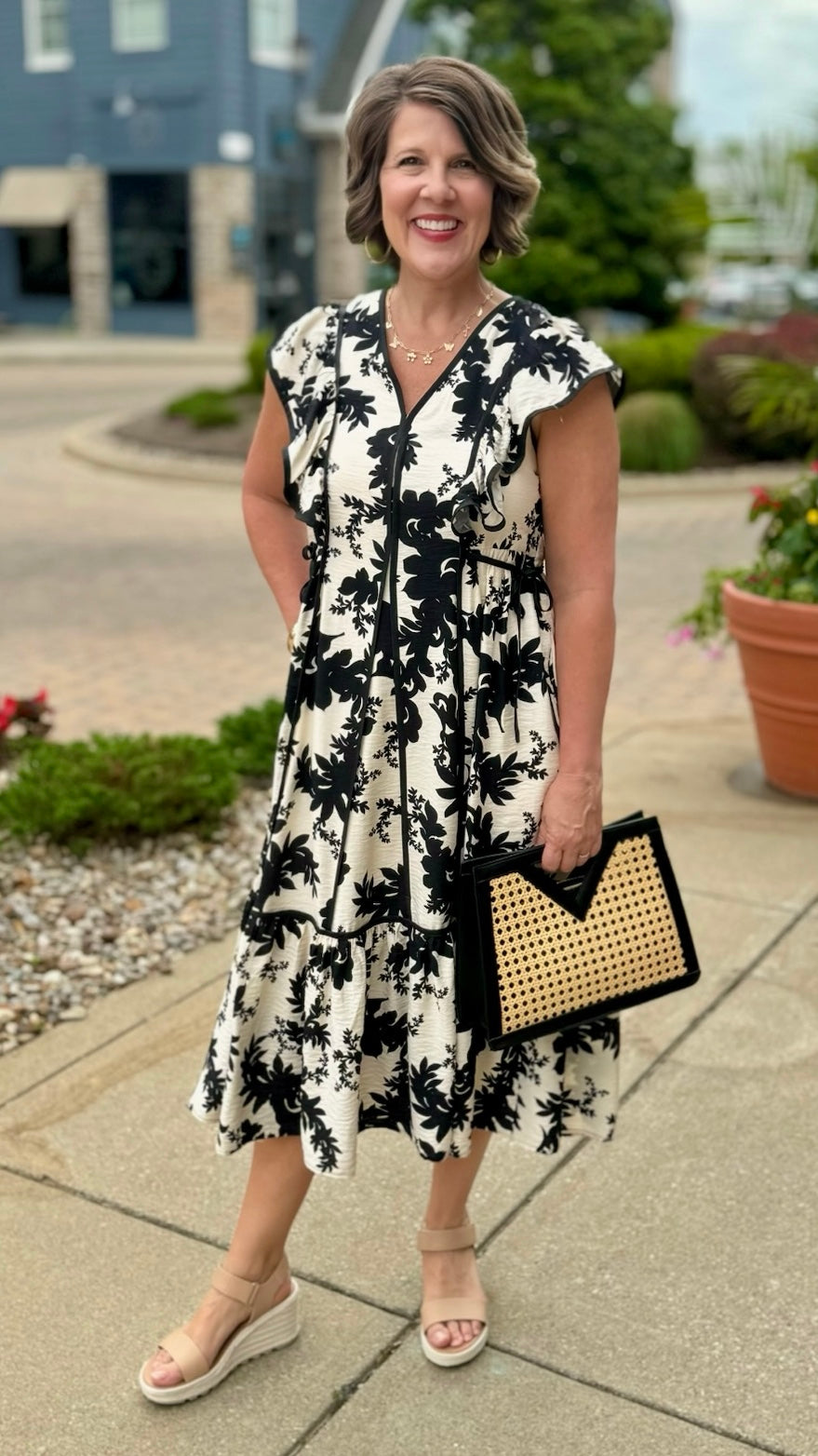 Marsha Dress - Black & Ivory