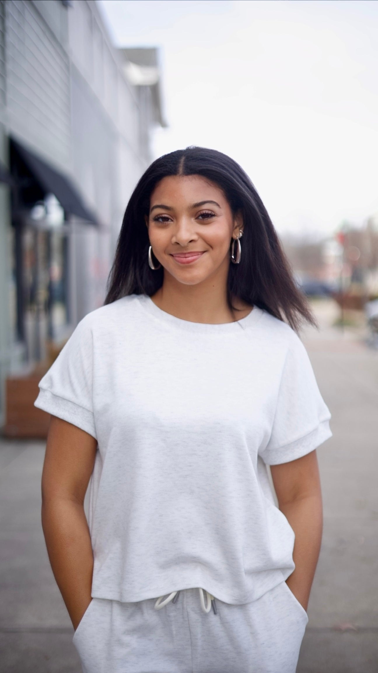 Angela Short Sleeve Knit Top - Silver Grey