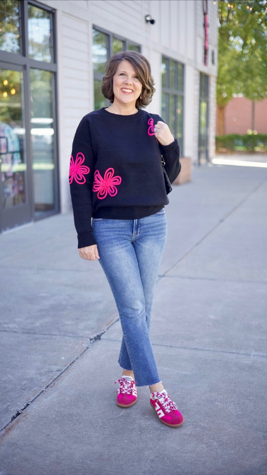 Farrah Sweater - Black/Pink