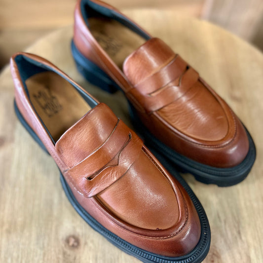 Miz Mooz Toni Chunky Loafer - Brandy Antique