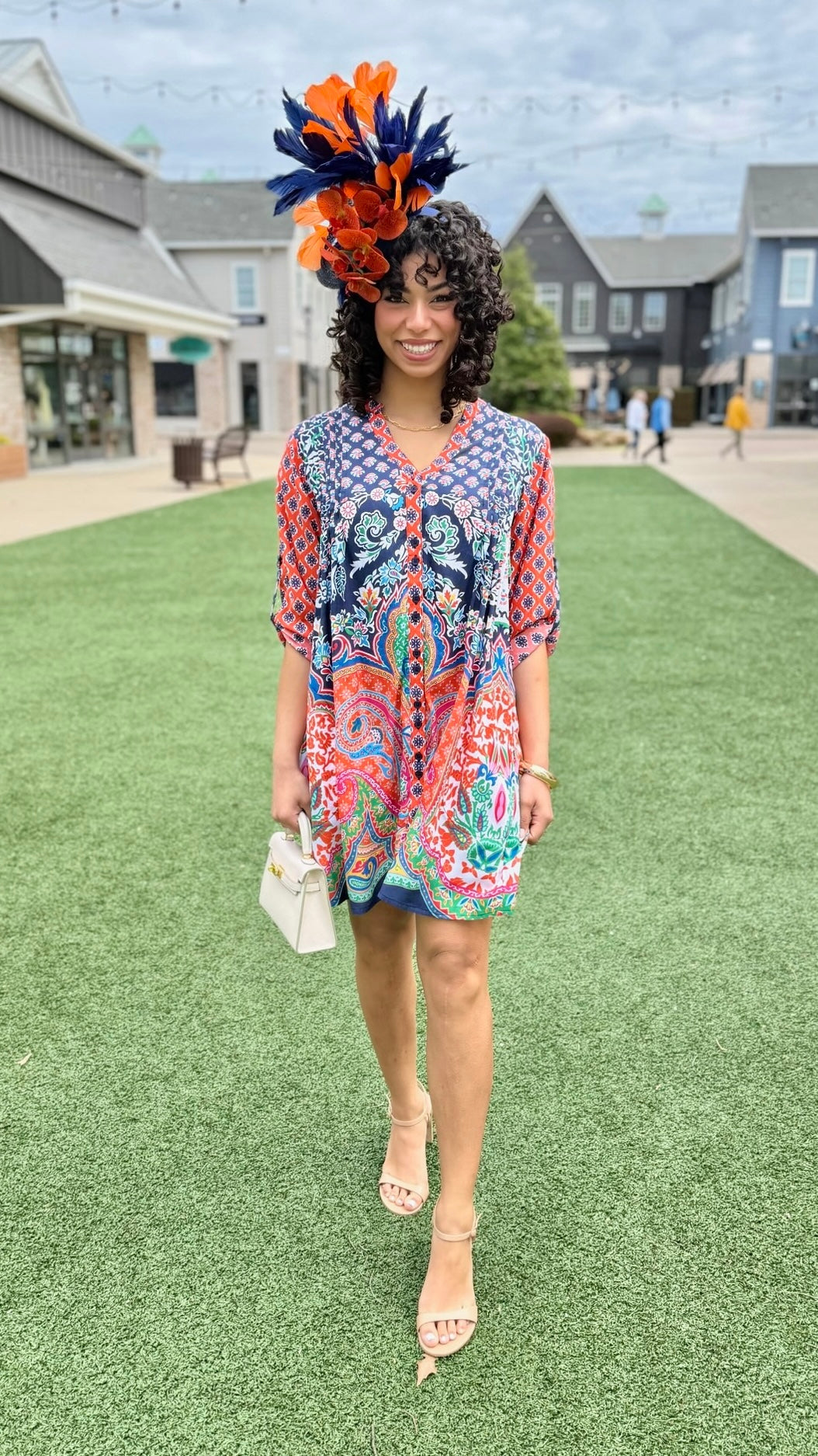 Sarai Button Dress - Navy