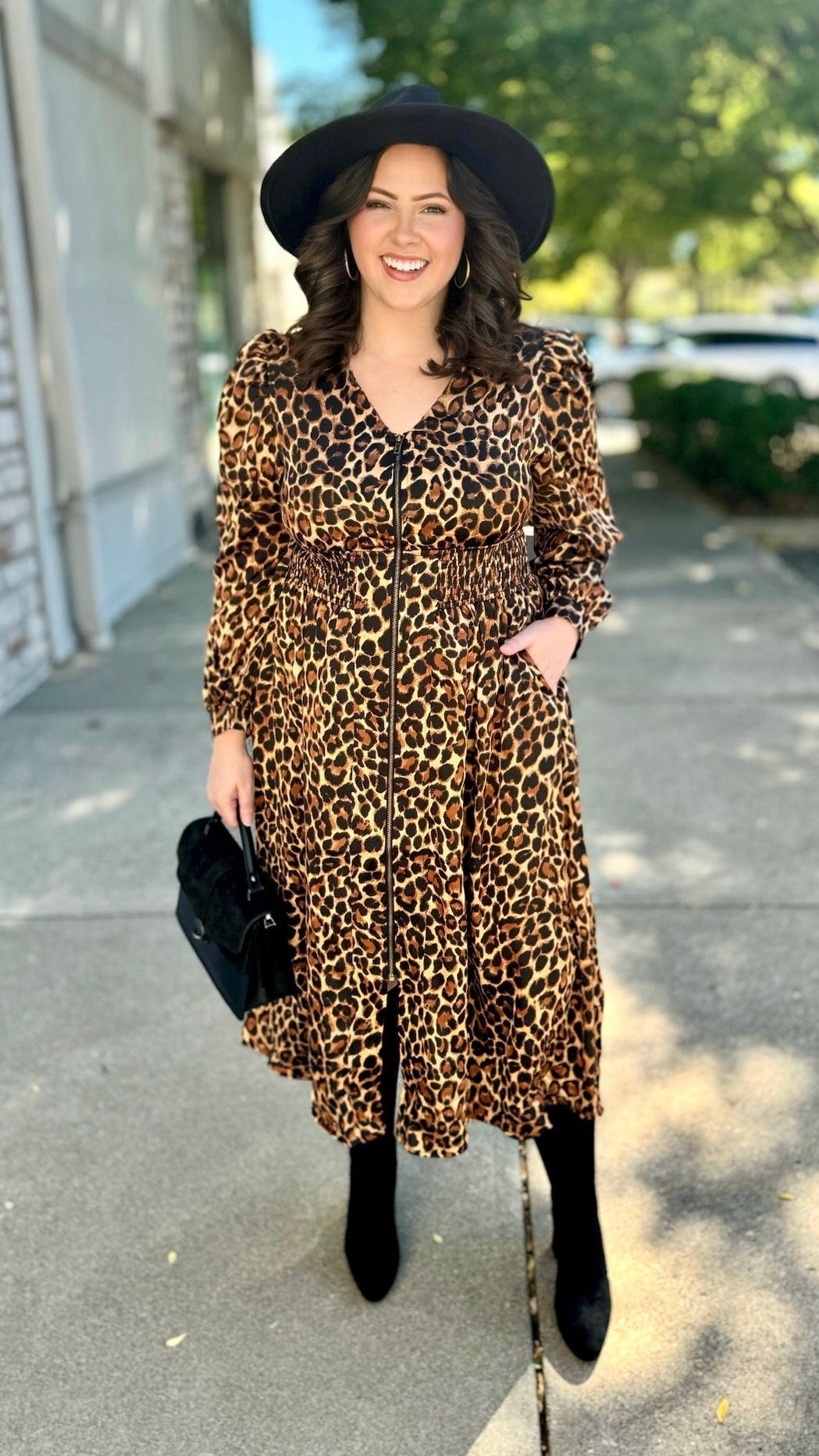 Leopard Print Midi Dress