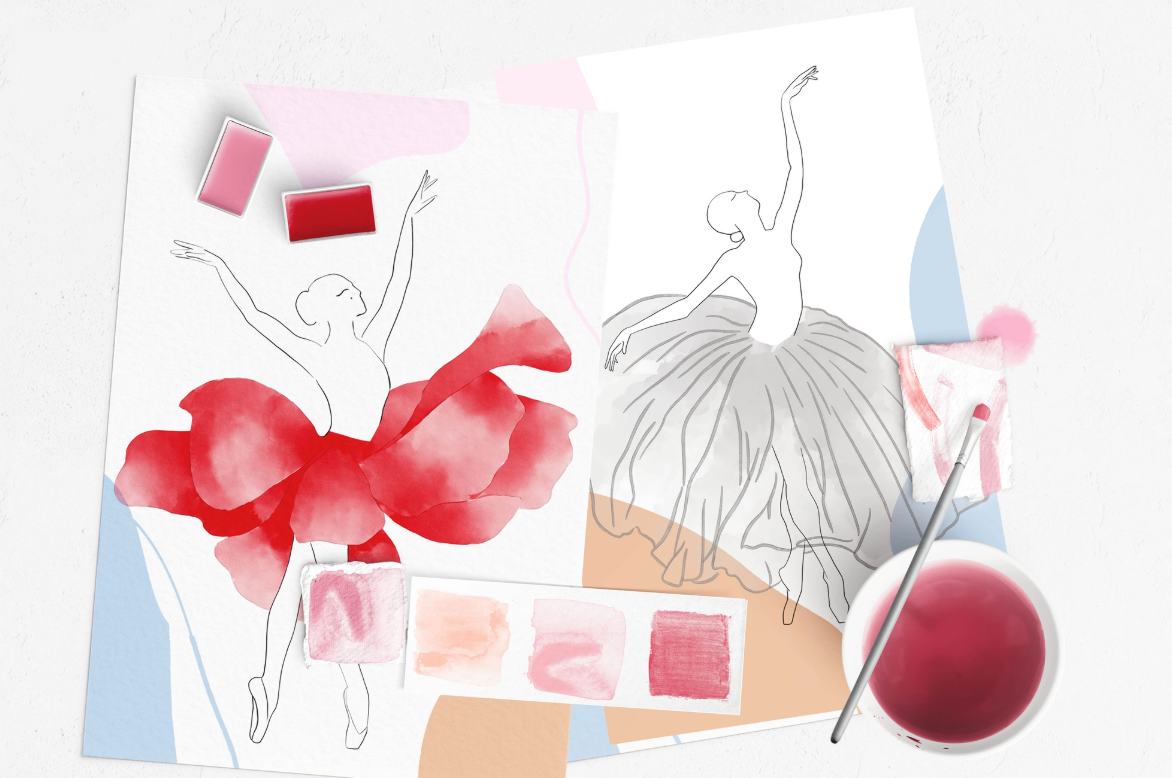 Flower Girls Watercolor