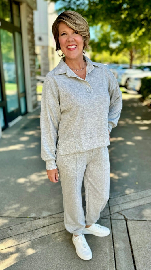 Love Leisure Collared Sweatshirt Top