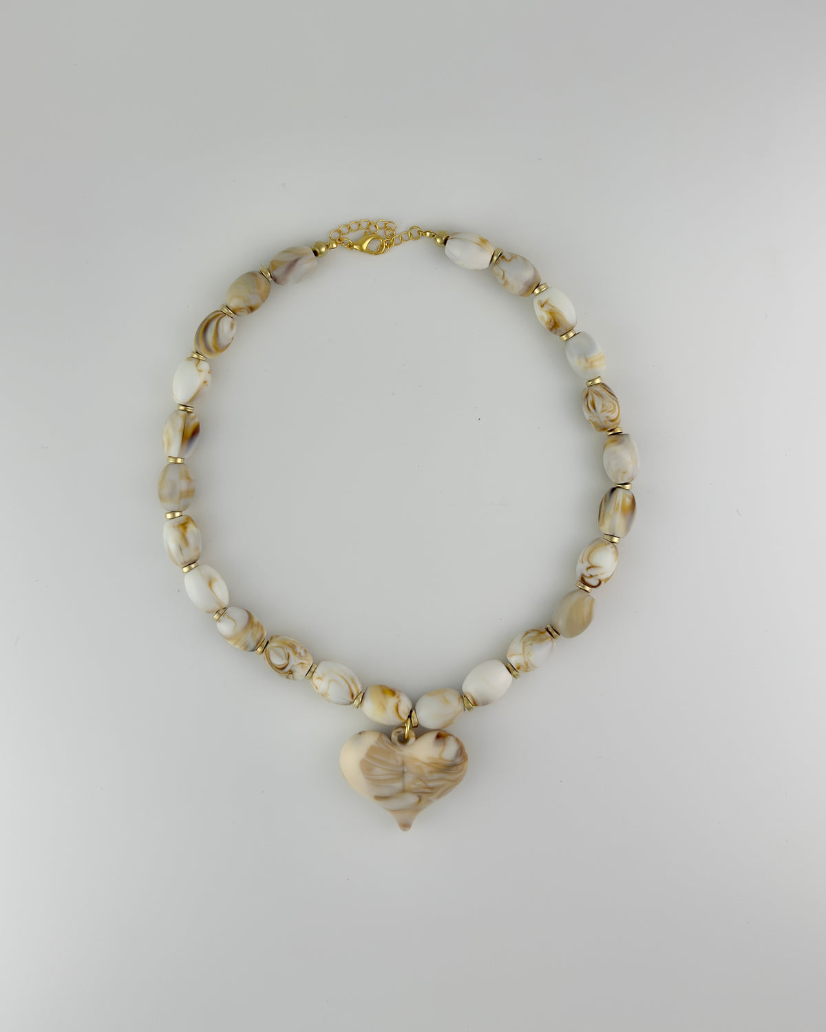 Roxie Smoked Bead Necklace With Heart