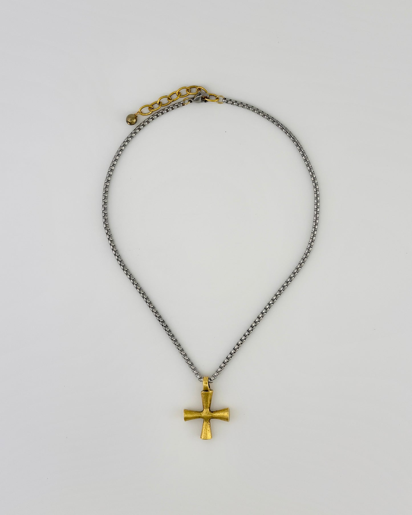 Two Tone Cross Necklace