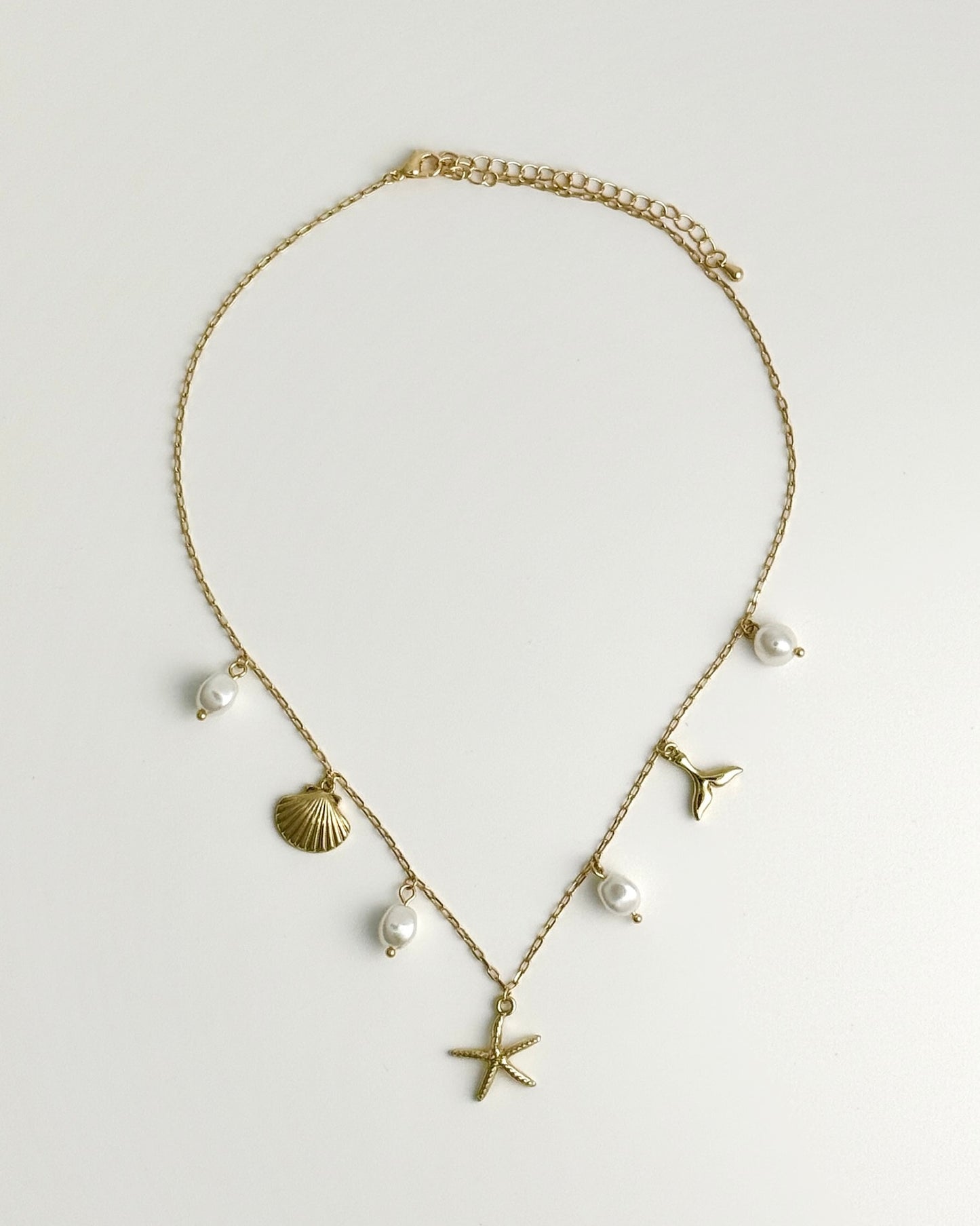 Pearl & Starfish Charm Necklace