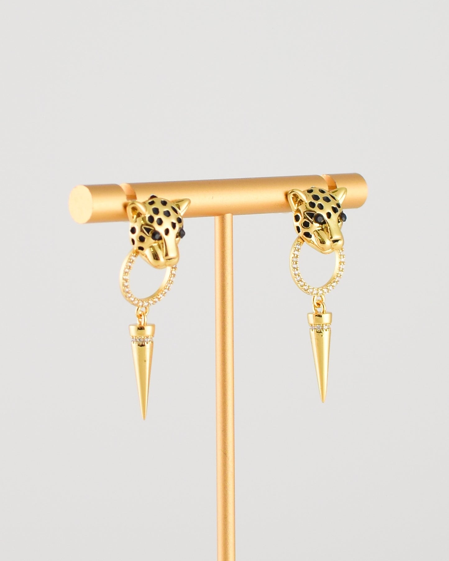 Leopard Charm Post Earrings
