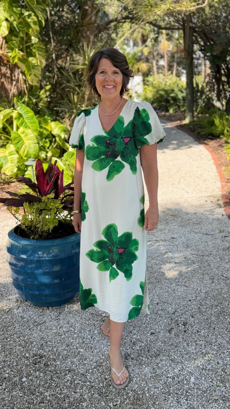 Bella Floral Dress - Kelly Green