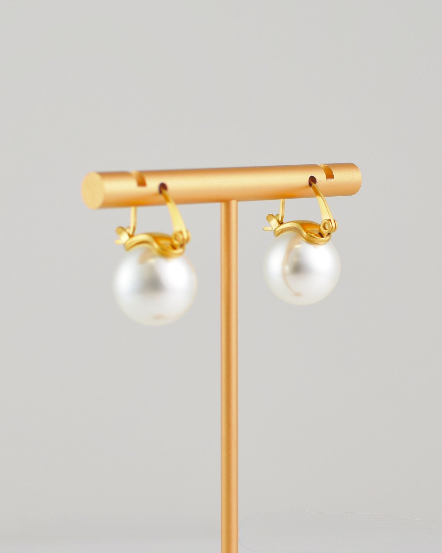 Pearl Charm Hoop Earrings