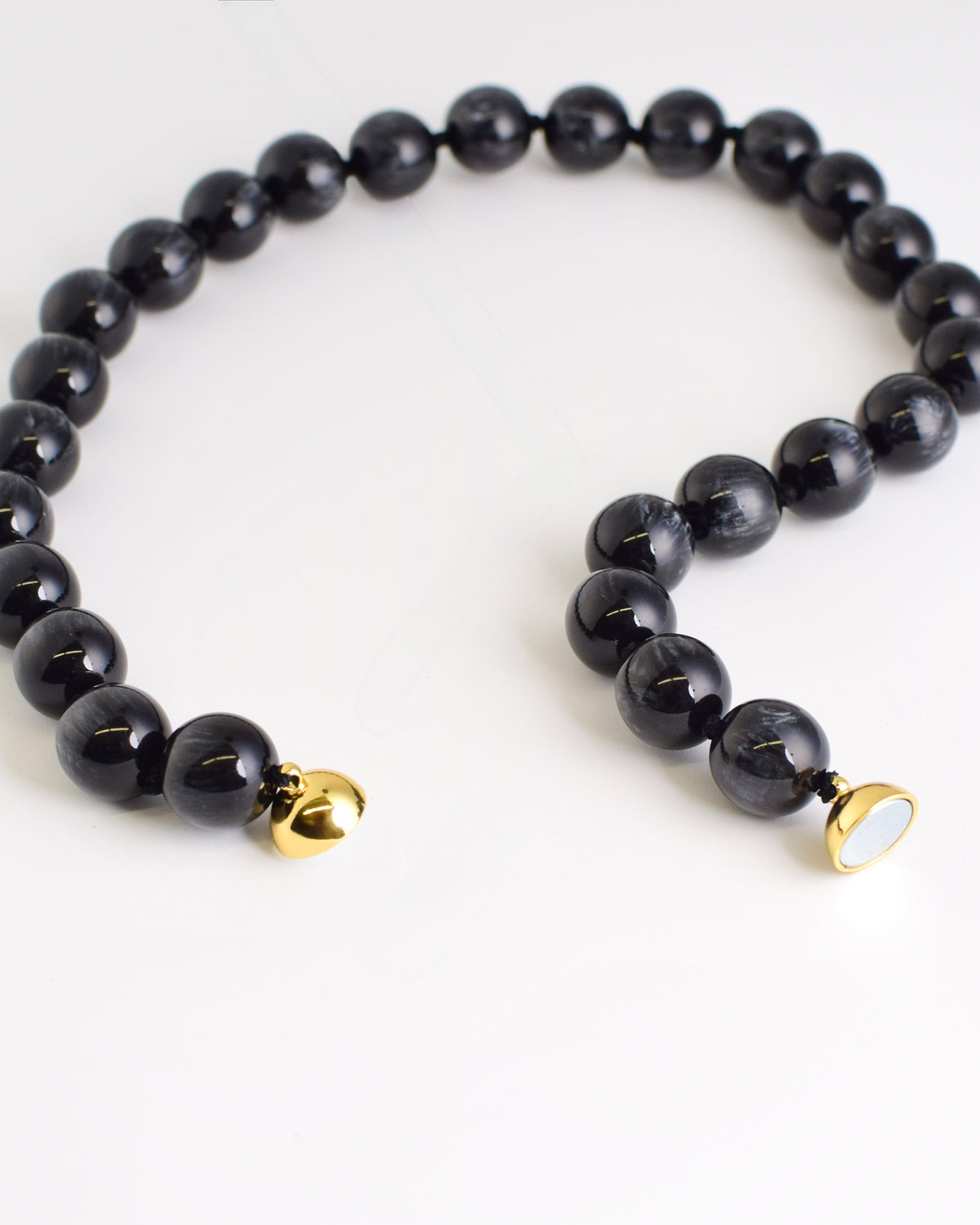 Black Round Stone Necklace