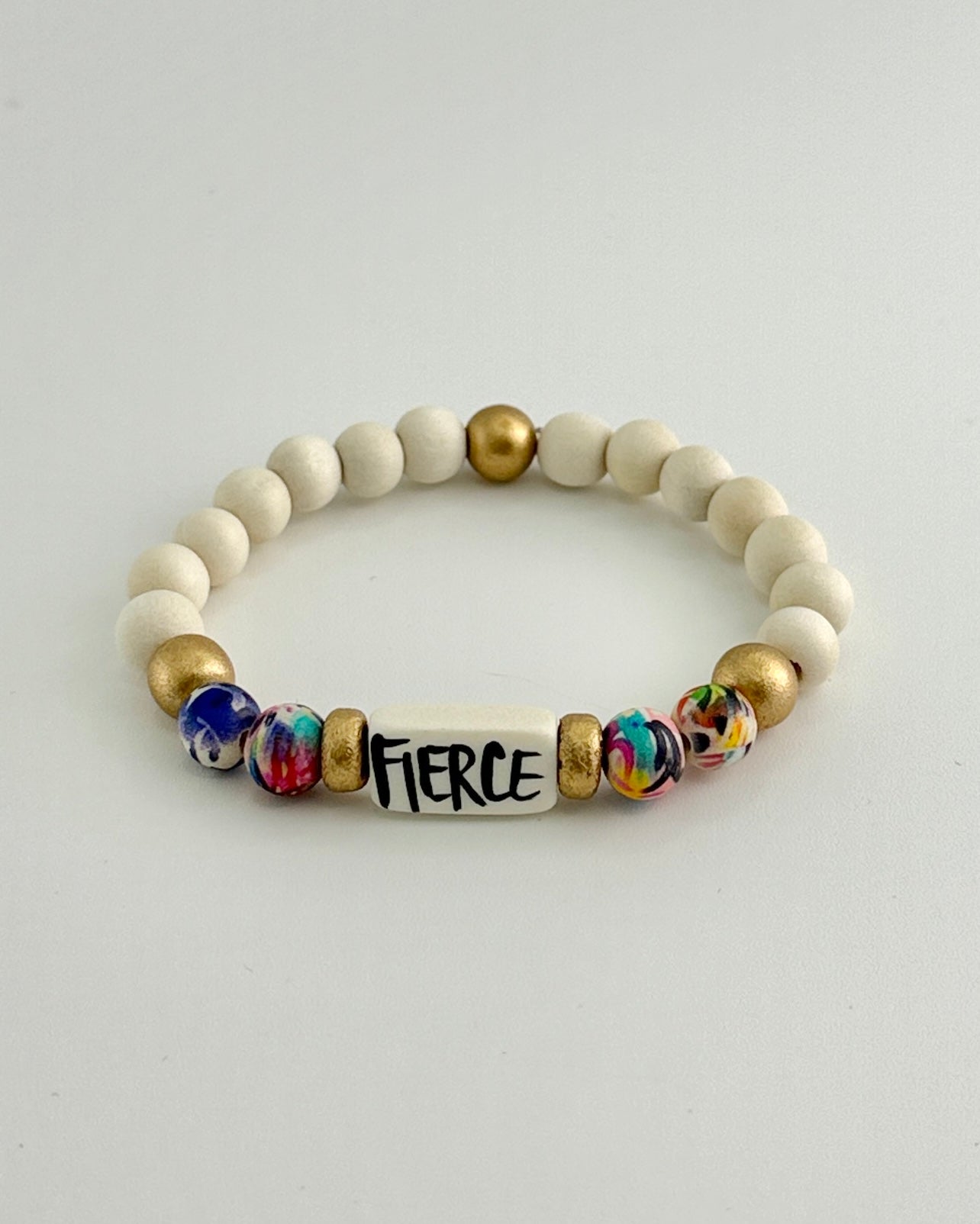 Fierce Wood Bead Bracelet