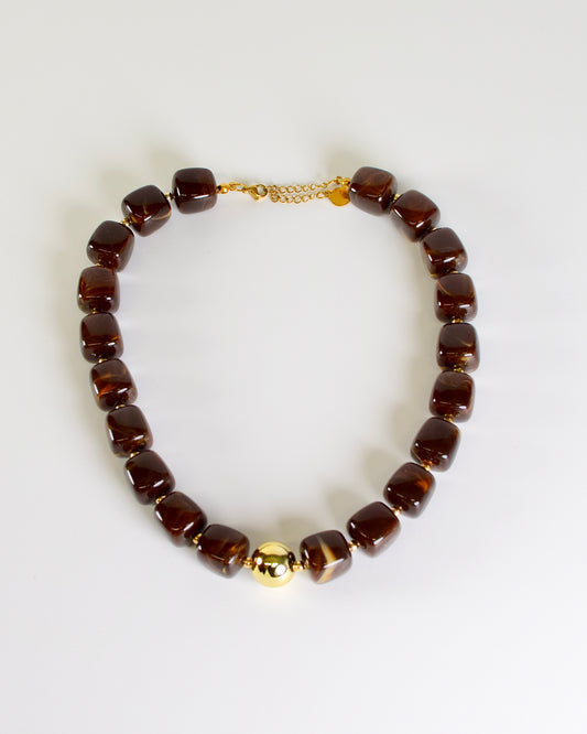Large Brown Bead Necklace