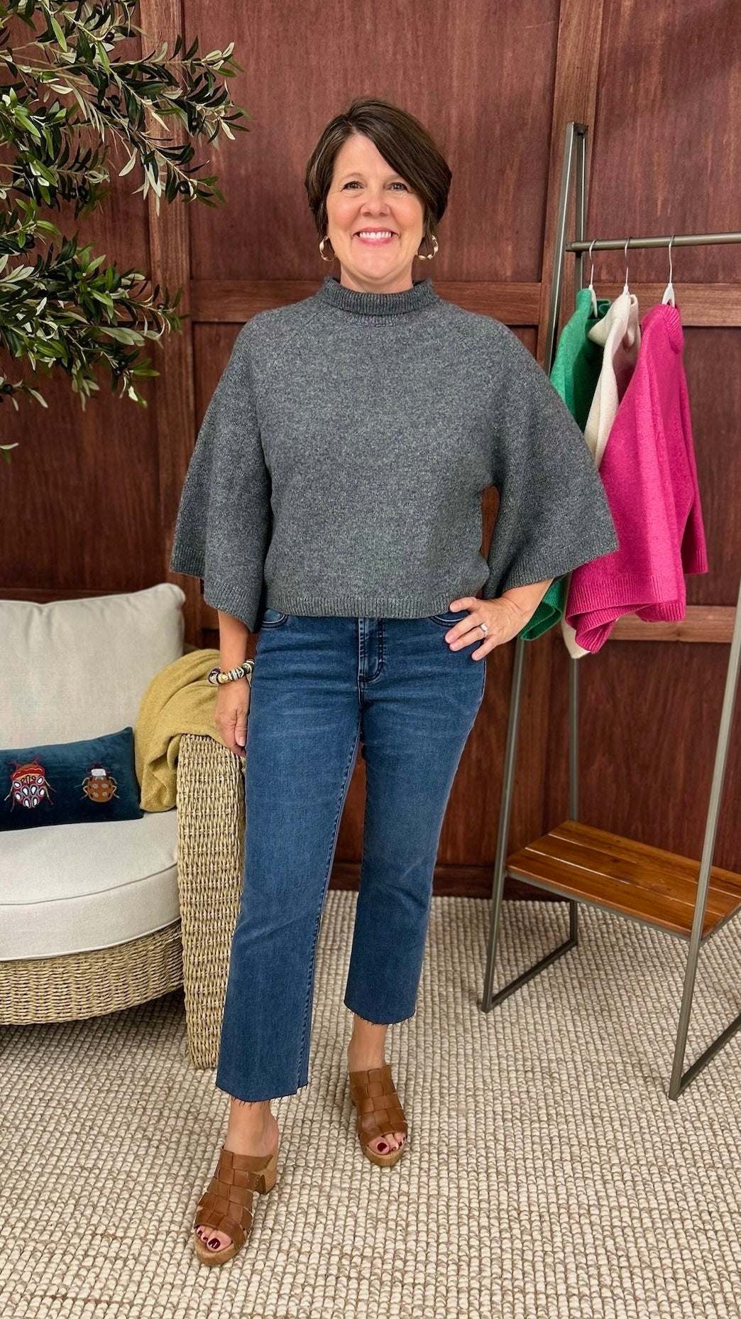 Evangeline Turtleneck Sweater - Charcoal