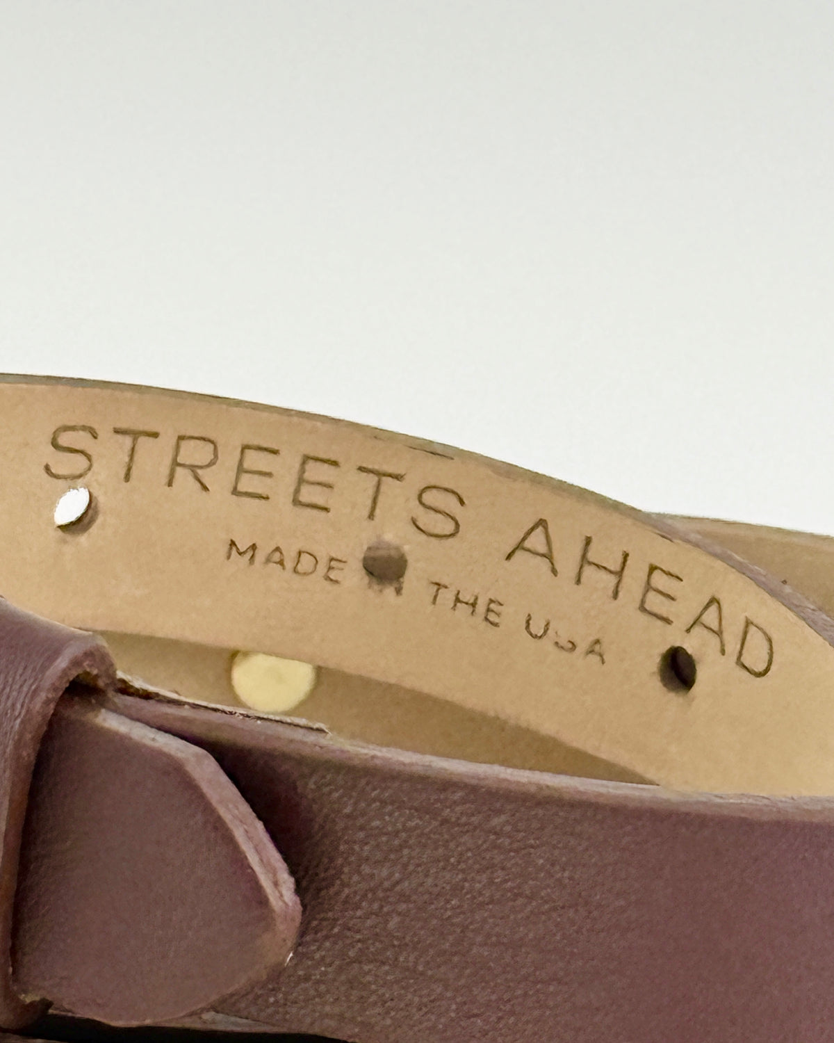 Coffee Leather Belt With Silver Oval Studs