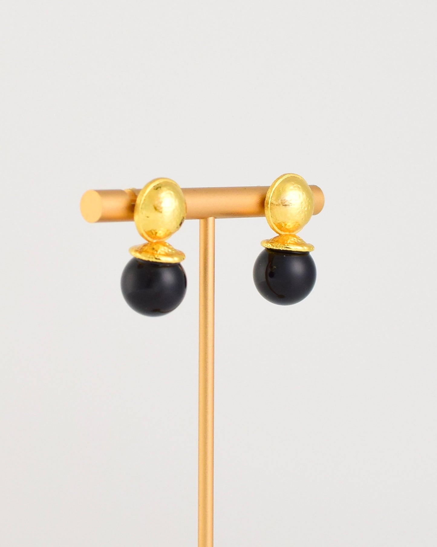Black Stone Post Earrings