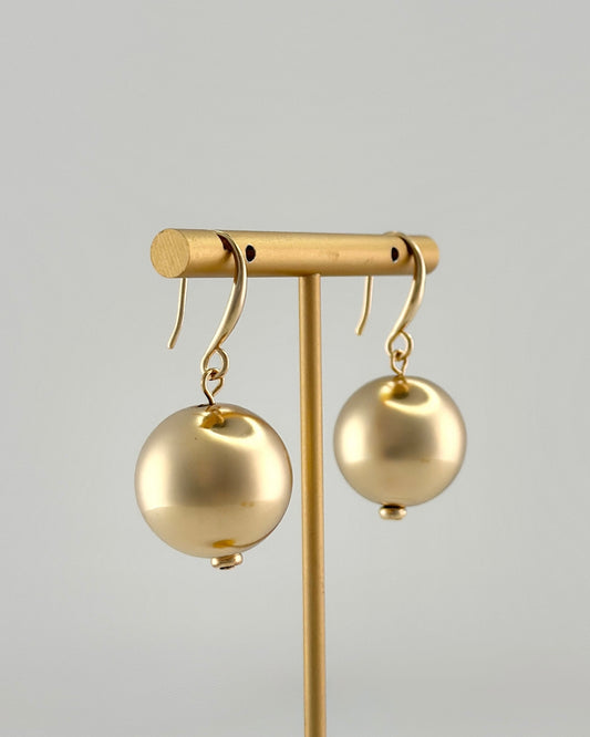 20mm Metal Ball Earrings - Gold