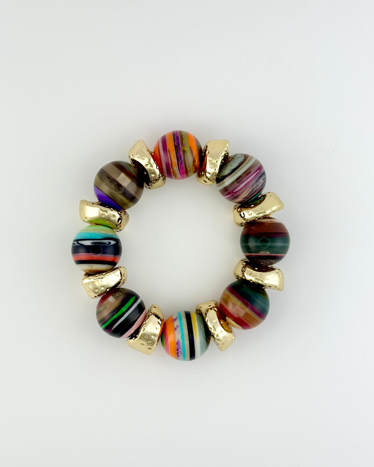 Striped Resin Stretch Bracelet
