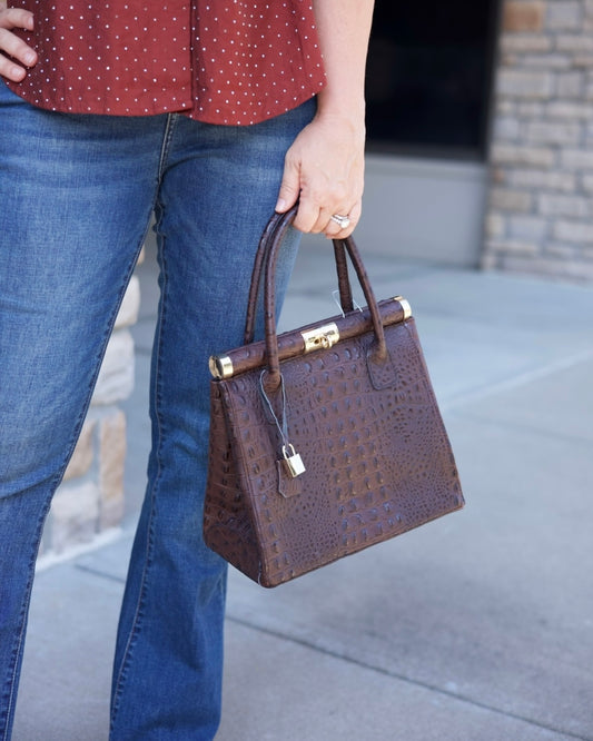 Brown Leather Mid Size Bag