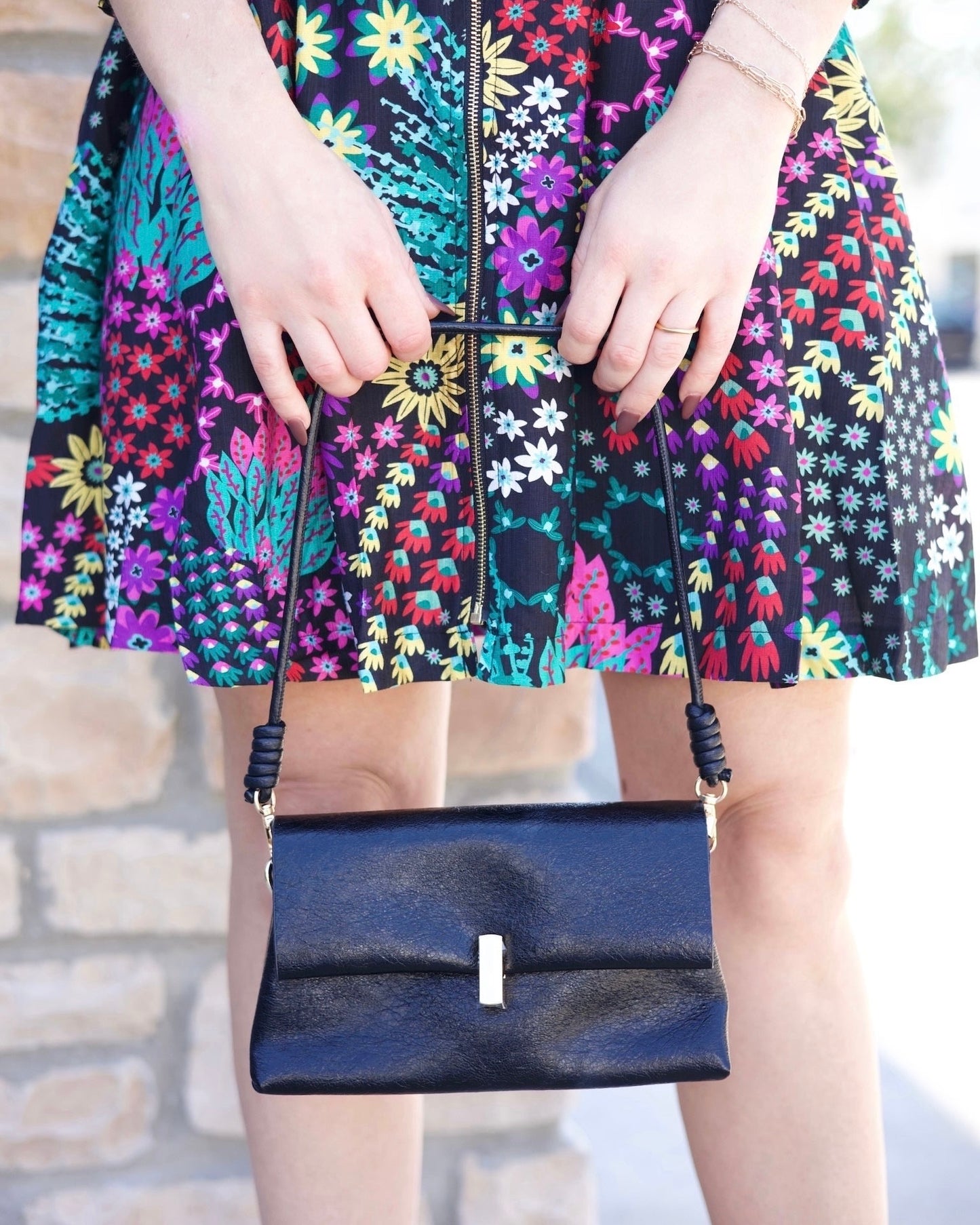 Black with Gold Accents Crossbody