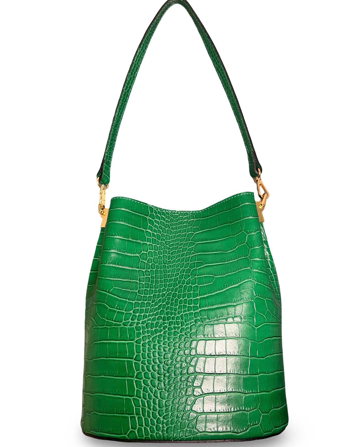 German Fuentes Leather Bucket Bag - Green
