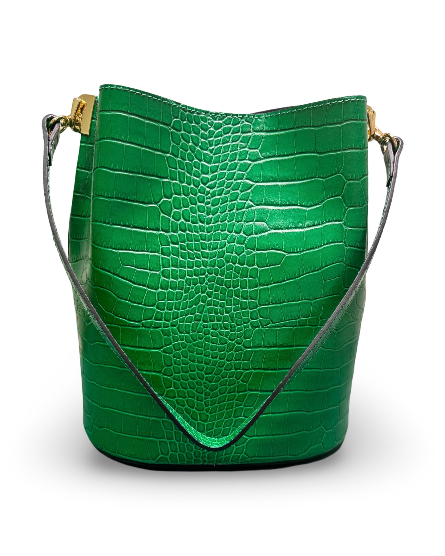 German Fuentes Leather Bucket Bag - Green