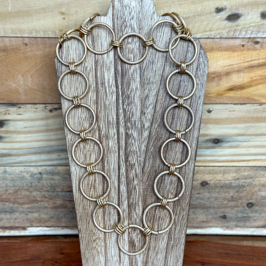 Yochi Abstract Golden Circle Necklace