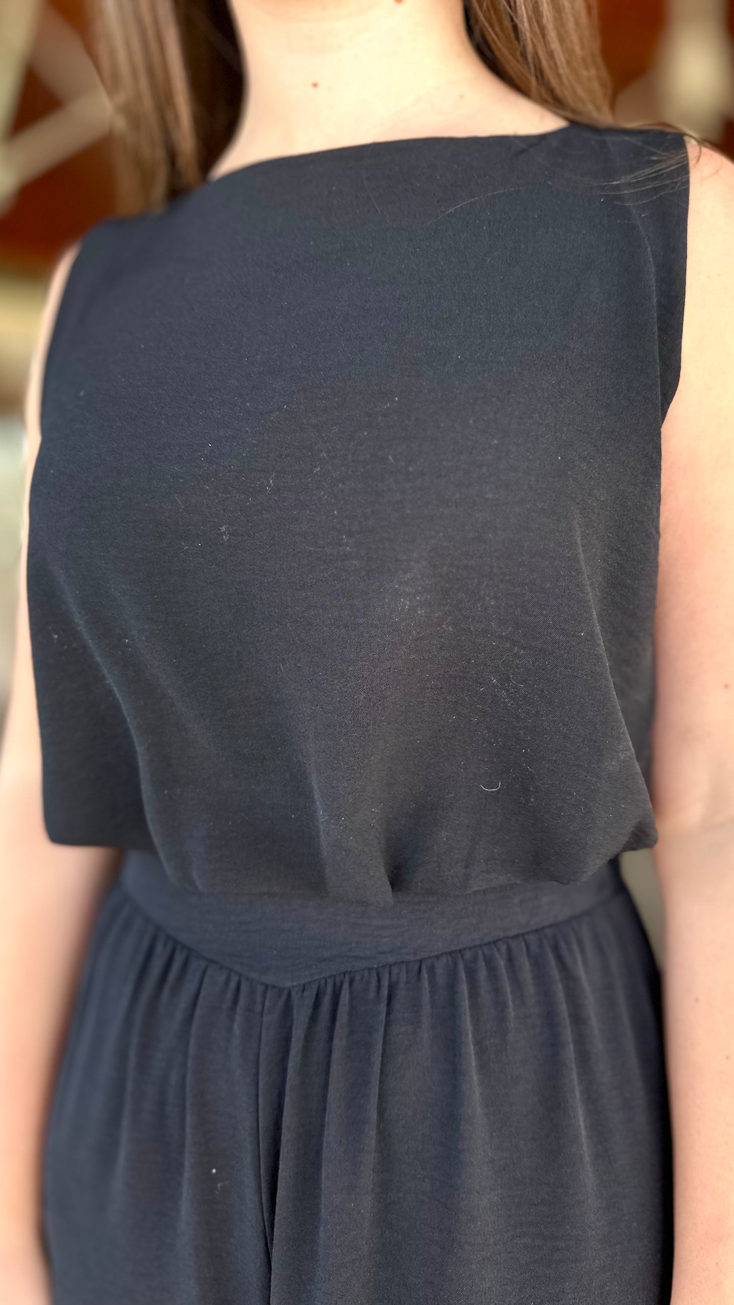 Black Matte Crepe Bubble Crop Top