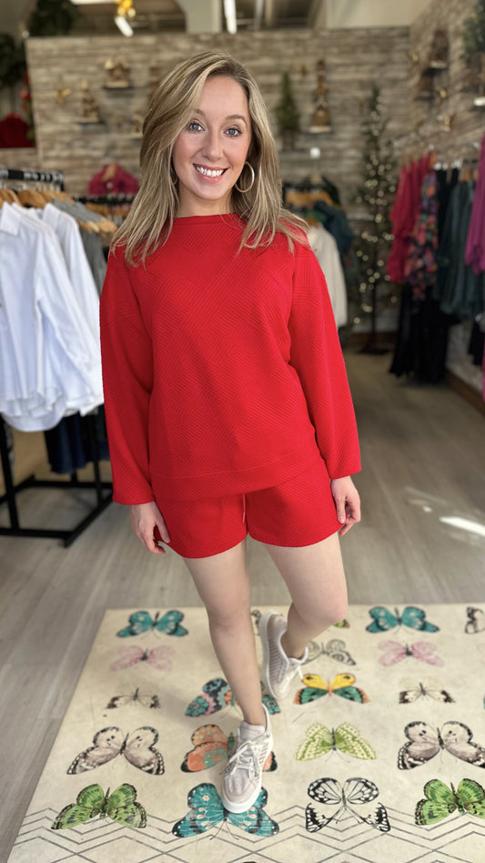 Quilted Queen Sweatshirt - Red