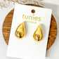 Large Raindrop Earrings - Gold