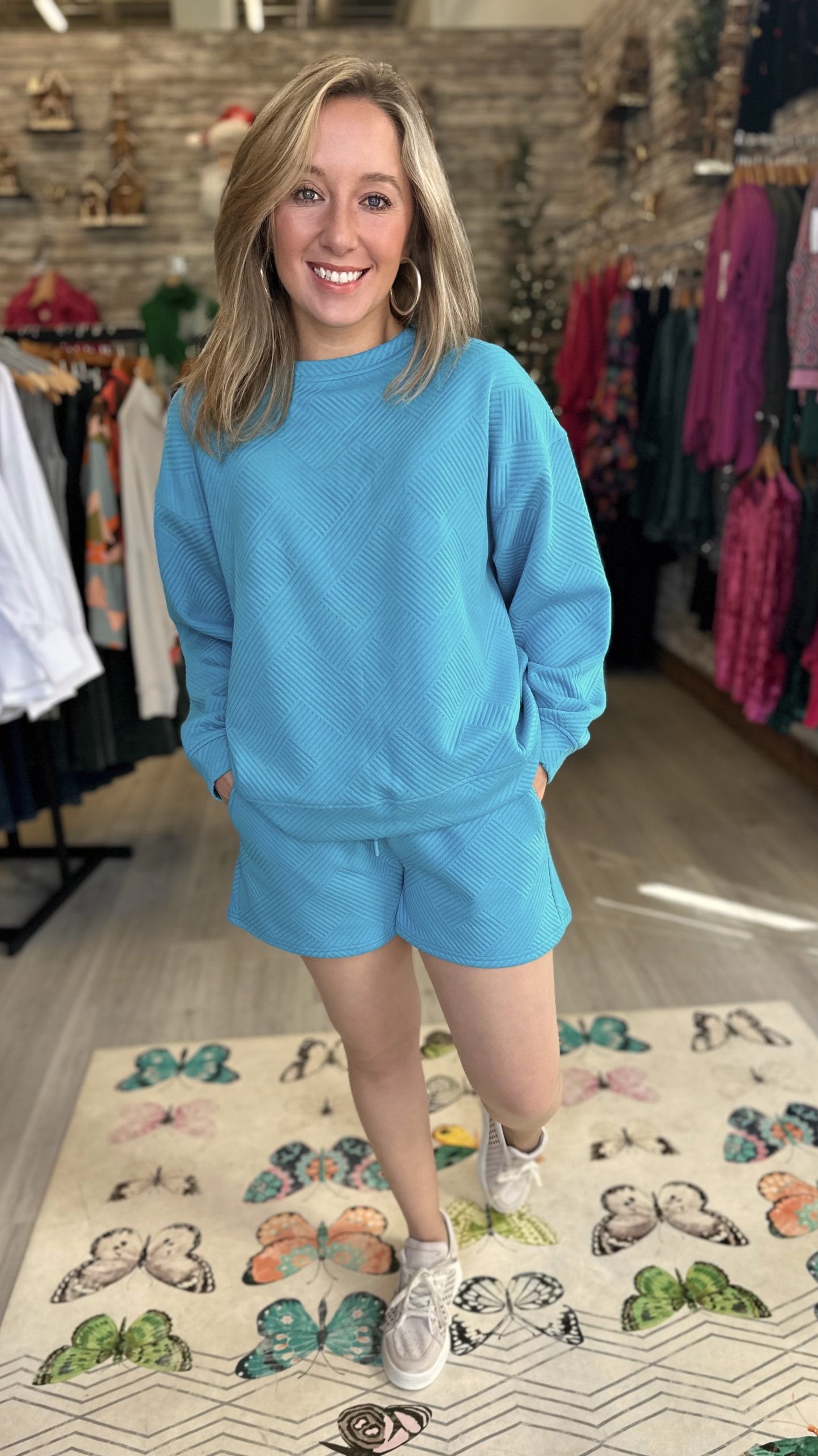 Quilted Queen Short - Aqua
