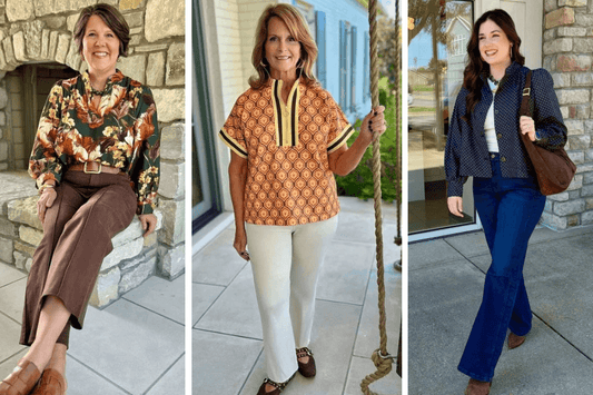Autumn outfit inspiration featuring denim and cozy fall layers, women’s fall wardrobe essentials 
