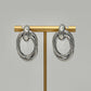 Silver Oval Drop Earrings