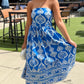Lola Abstract Dress - Royal Blue