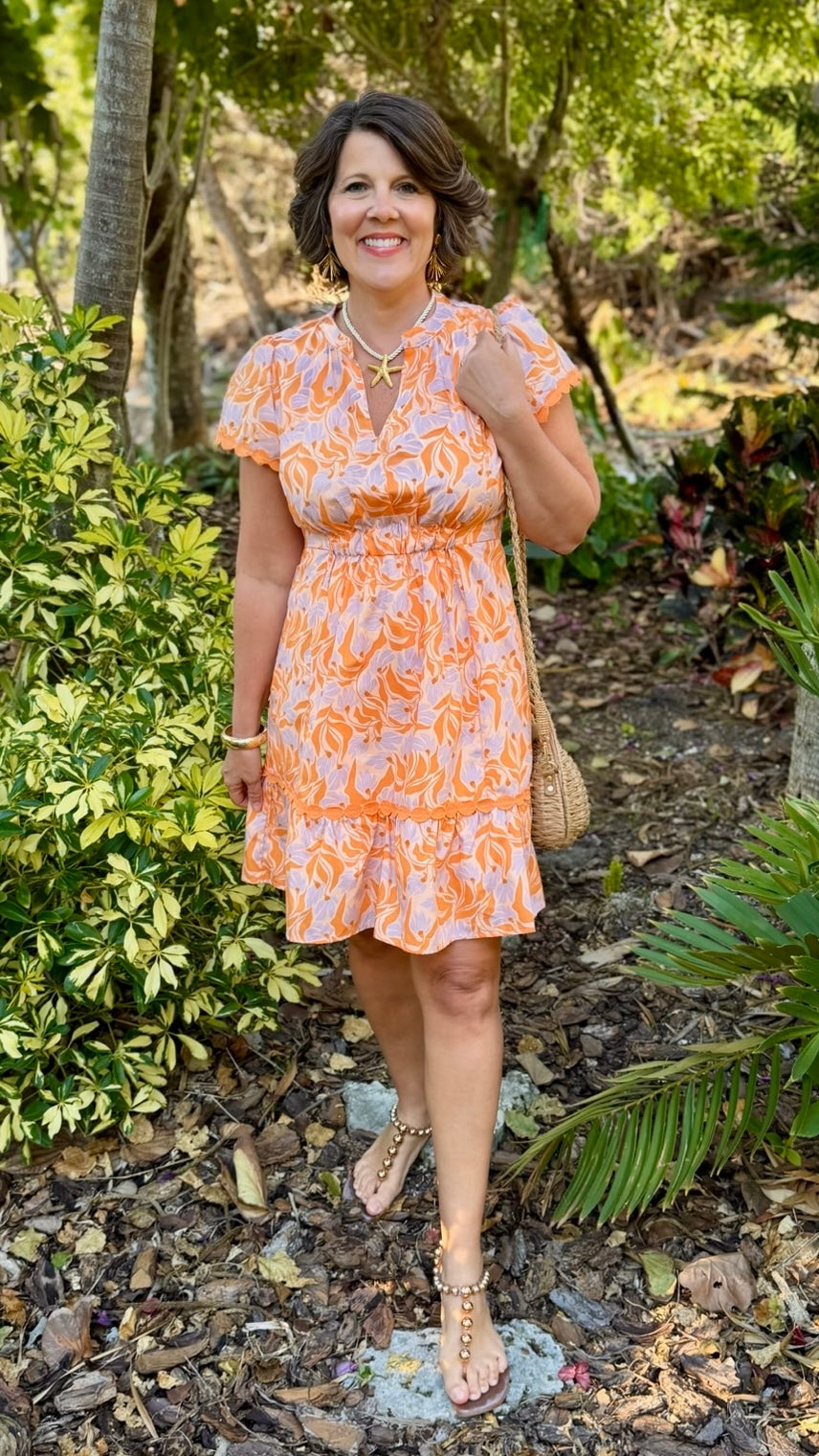 Uncle Frank Wind Dance Dress - Tangerine