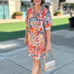 Jude Connally Emerson Stained Glass Dress - Coral