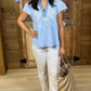 Logan Abstract Top - Light Blue