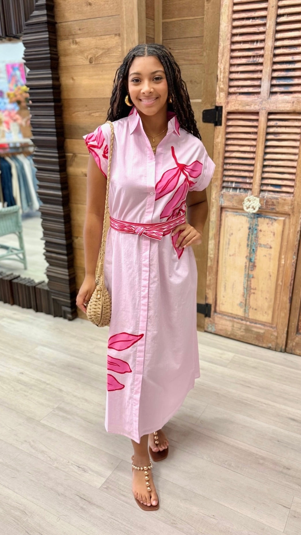 Paige Dress - Pink Elephant