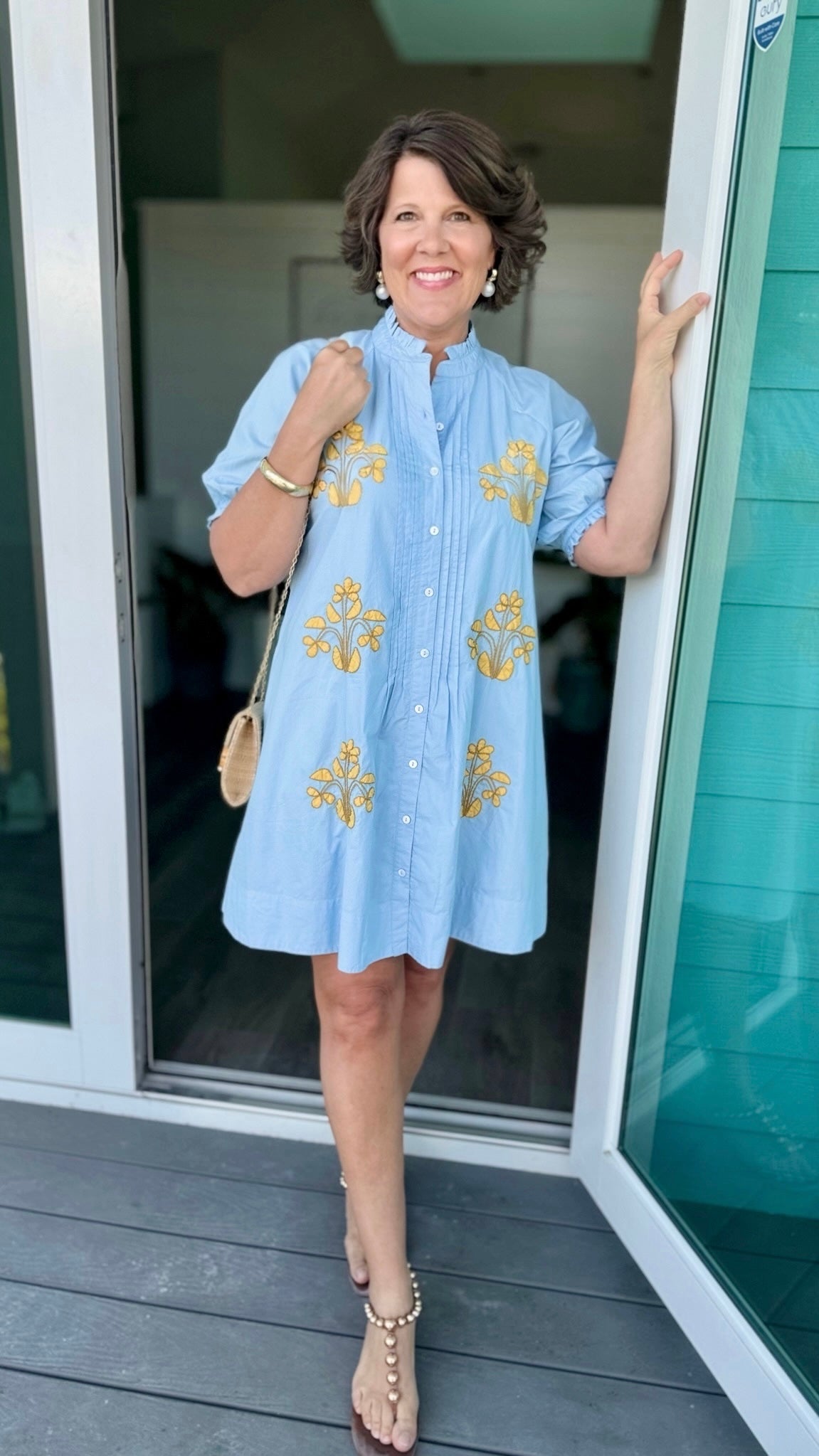 Uncle Frank Embroidery Dress - Blue