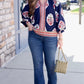 Frances Navy Floral Blouse