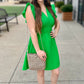 Dear John Martha Ruffle Sleeve Dress - Green