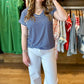 Delilah Striped Top - Royal Blue